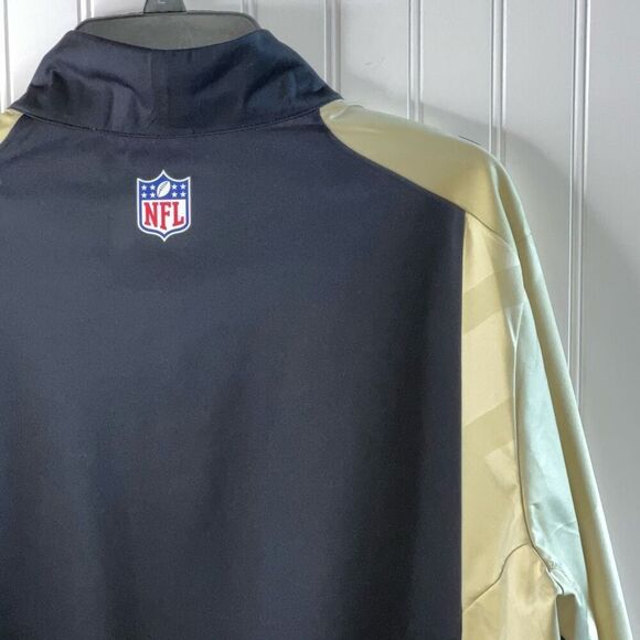 NIKE NFL Mens Jacket Size Large On Field NEW ORLEANS SAINTS 1/4 ZIP Pullover - Picture 10 of 11